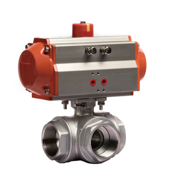 PNEUMATIC Thread Type 3 WAY BALL VALVE