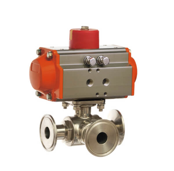 PNEUMATIC Sanitary Type 3 WAY BALL VALVE